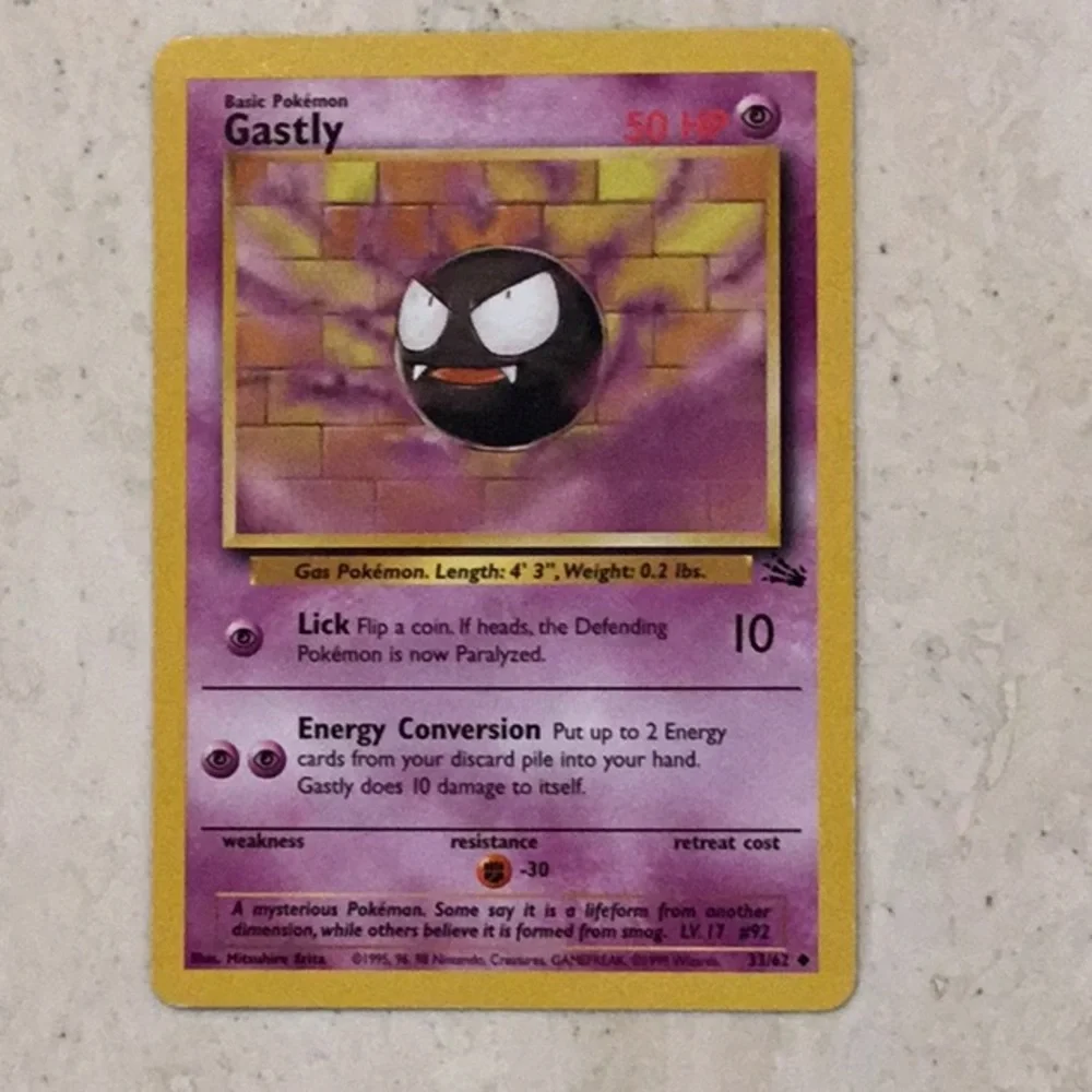 1999 Pokemon Cards Fossil Base Set Gastly Ekans Arbok Tentacruel Lot 8 Card